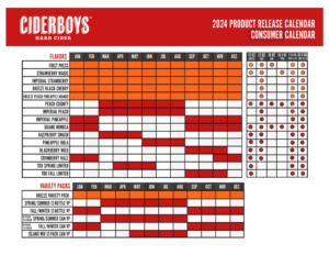 Ciderboys Hard Cider 2024 Product Release Consumer Calender