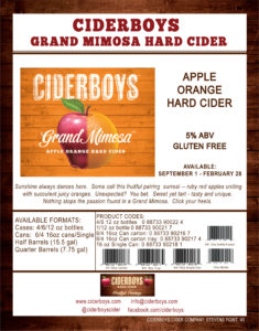 Ciderboys Grand Mimosa Sell Sheet